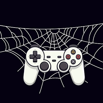 Silk Suite logo, featuring a game controller overlaid on a spiderweb.